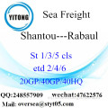 Shantou Puerto de carga marítima de envío a Rabaul